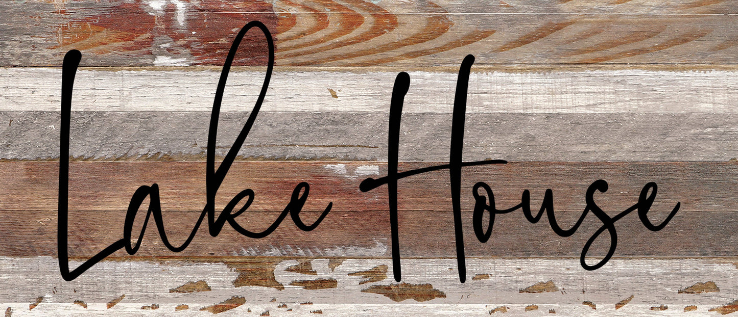 Lake house / 14"x6" Reclaimed Wood Sign