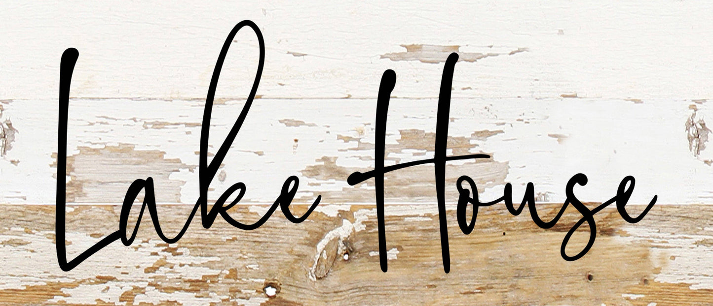Lake house / 14"x6" Reclaimed Wood Sign