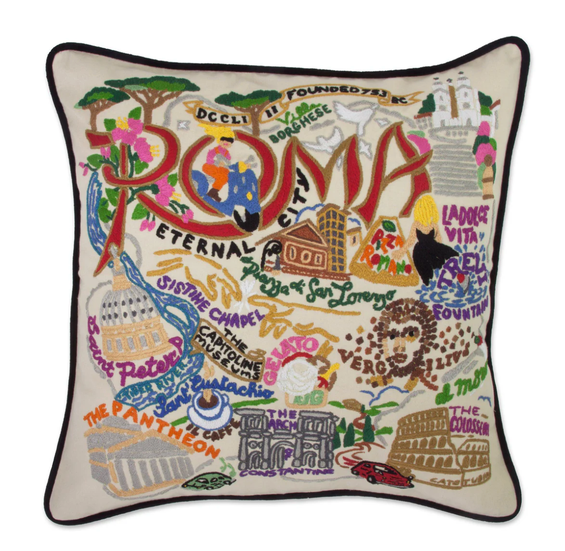 Roma Hand-Embroidered Pillow
