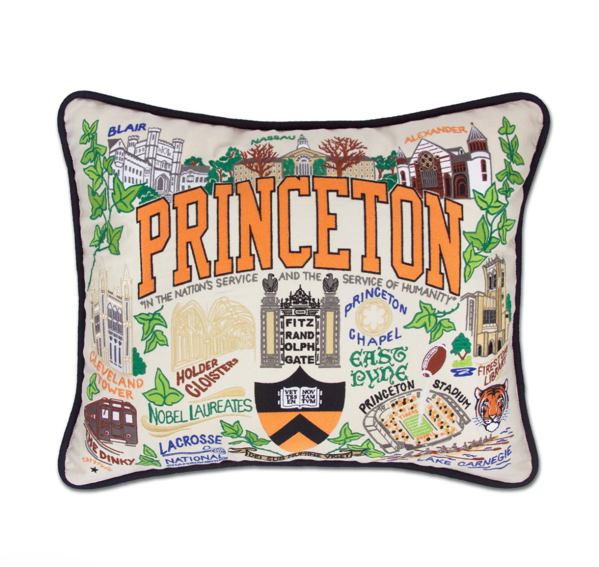 Princeton University Embroidered Pillow