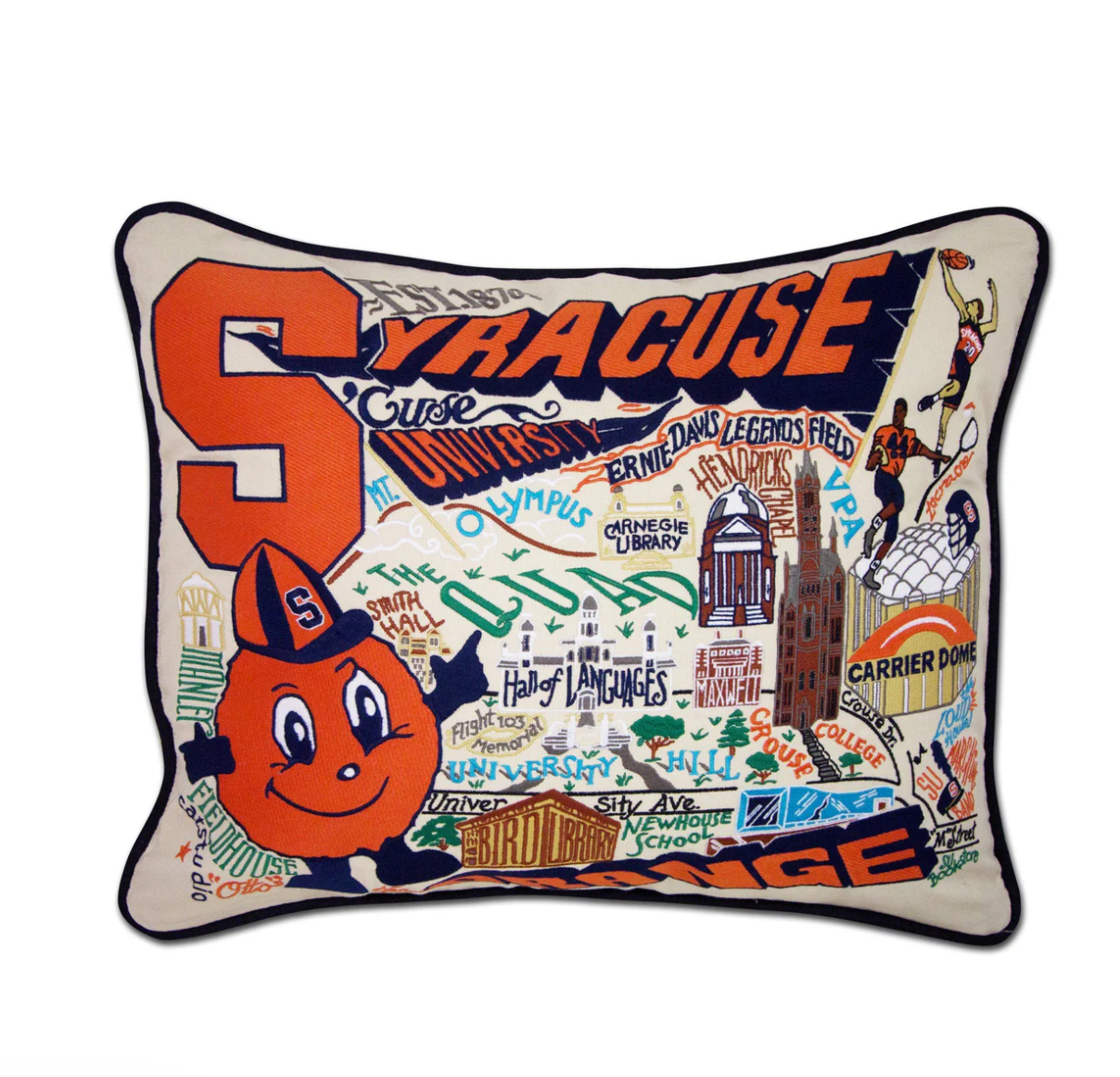 Syracuse University Embroidered Pillow