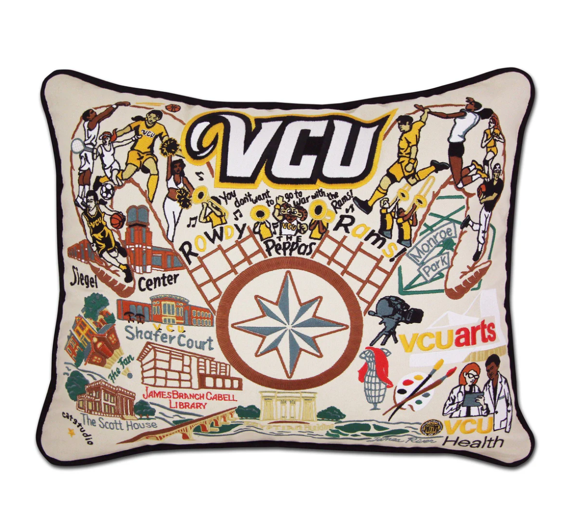 Virginia Commonwealth University (VCU) Embroidered Pillow