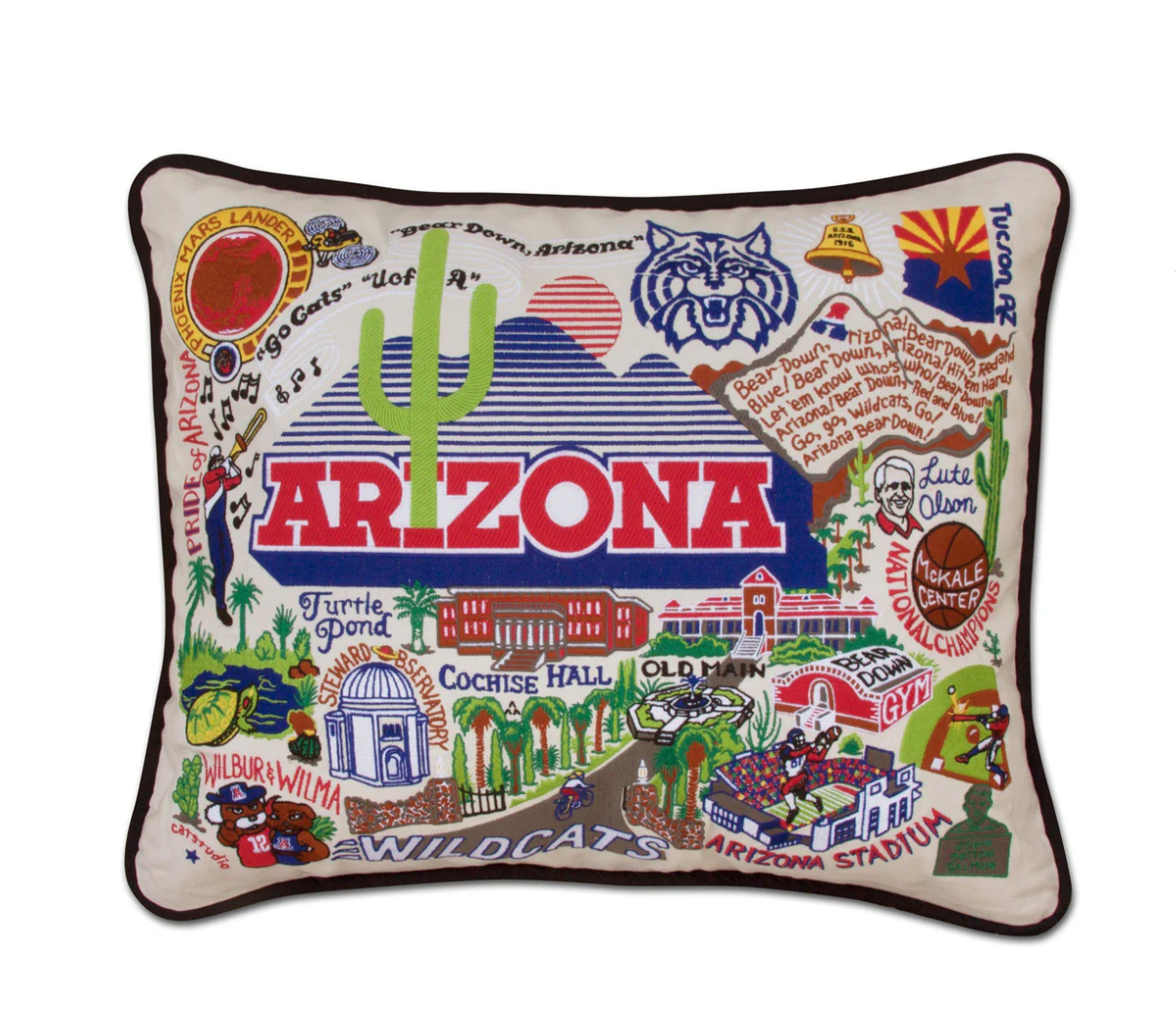University of Arizona Embroidered Pillow