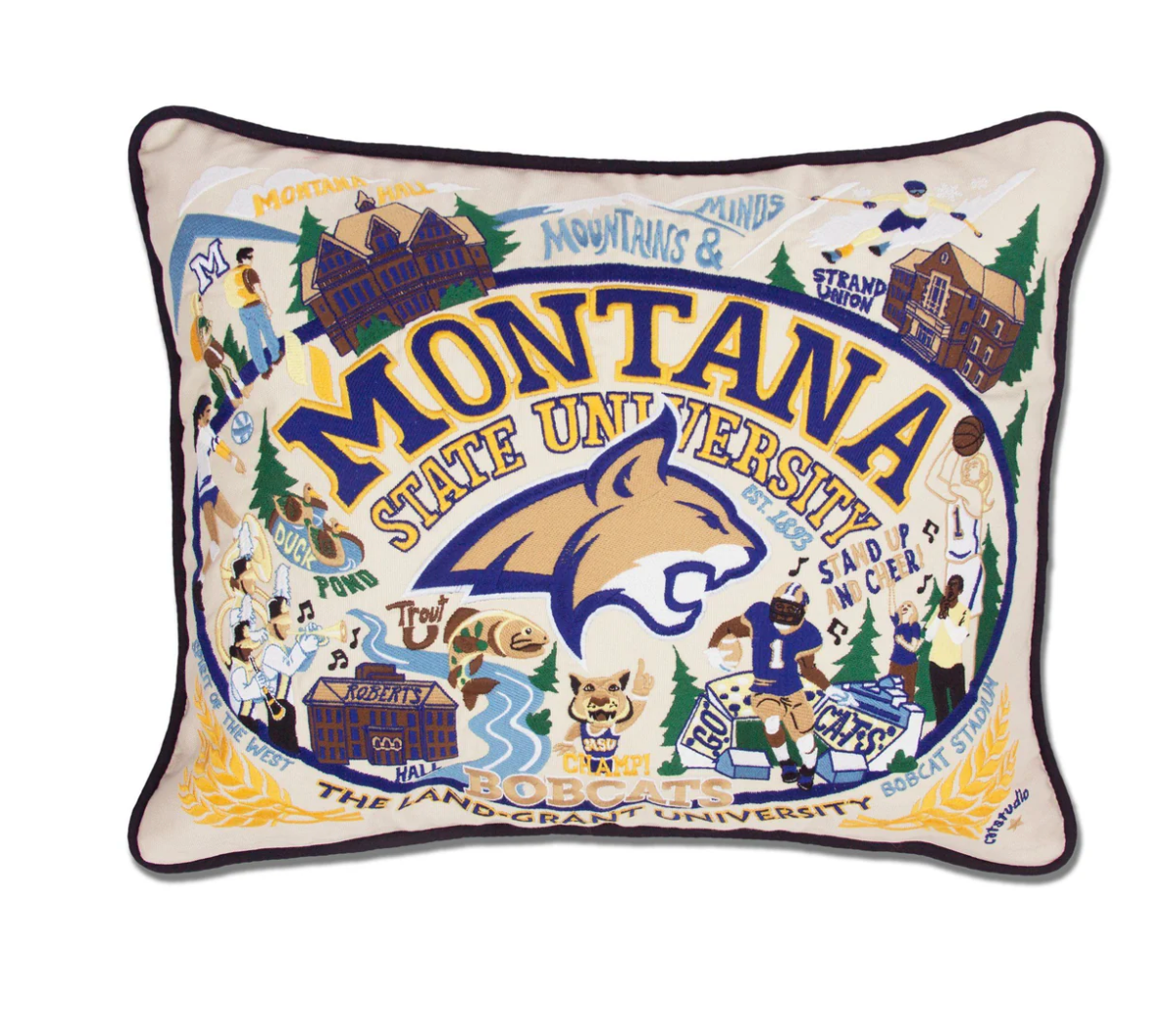 Montana State University Embroidered Pillow