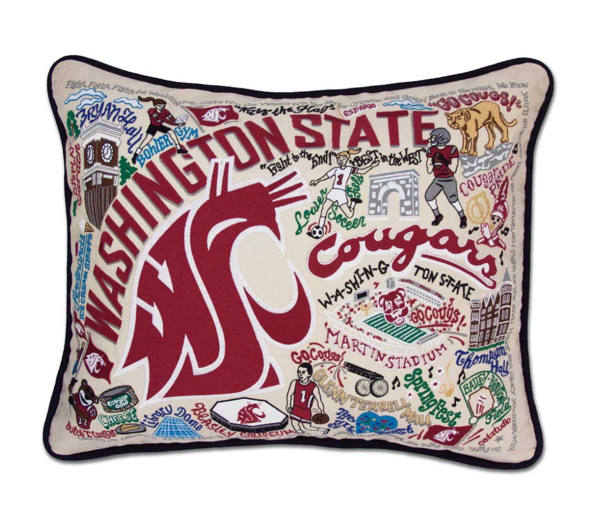 Washington State University Embroidered Pillow