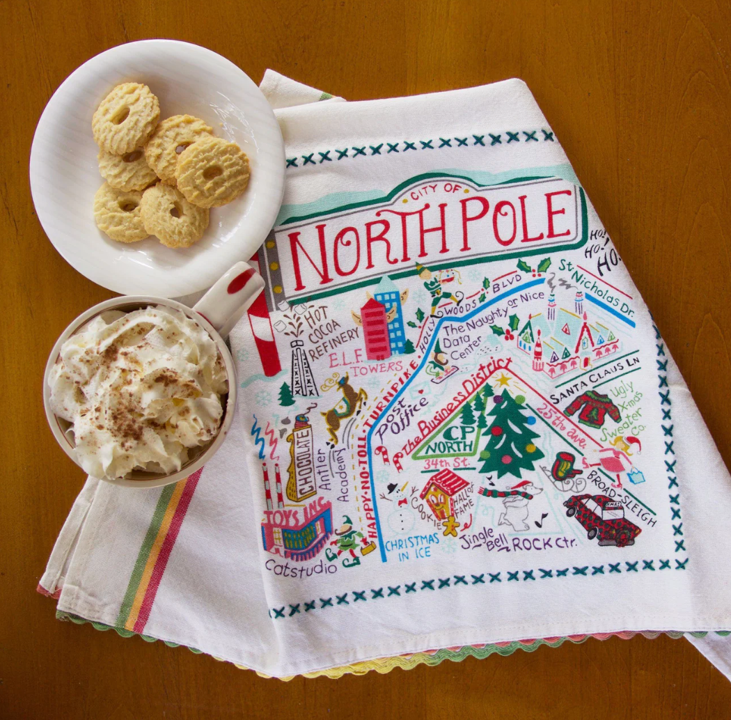 North Pole City Dish Towel
