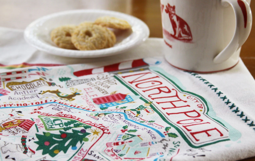 North Pole City Dish Towel