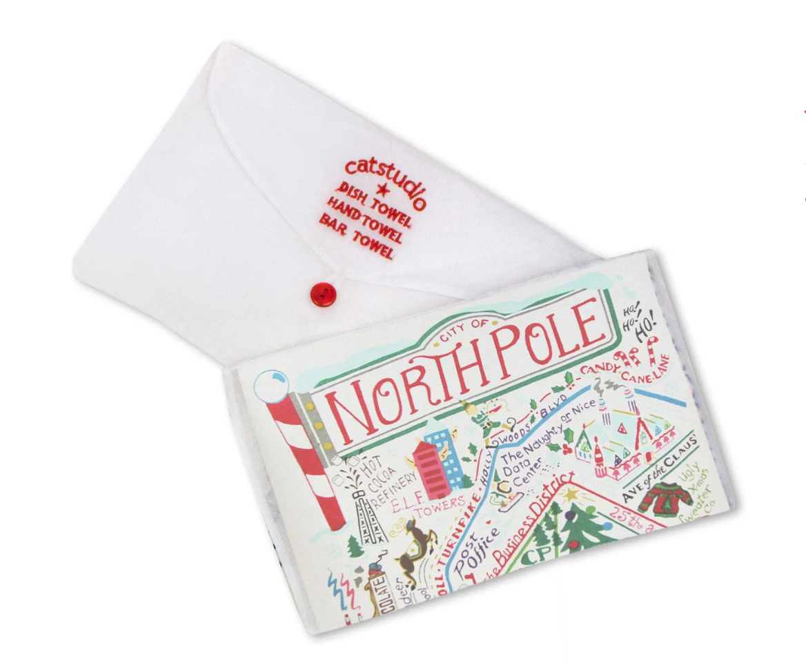 North Pole City Dish Towel