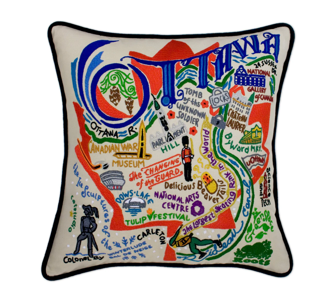 Ottawa Hand-Embroidered Pillow