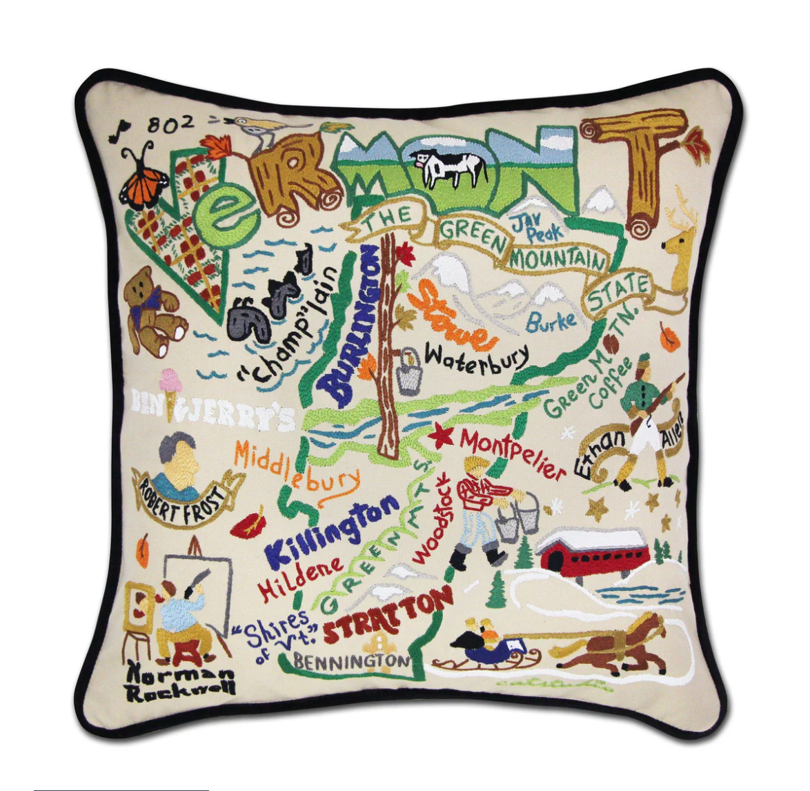 Vermont Hand-Embroidered Pillow
