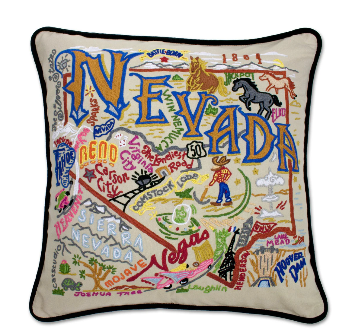 Nevada Hand-Embroidered Pillow