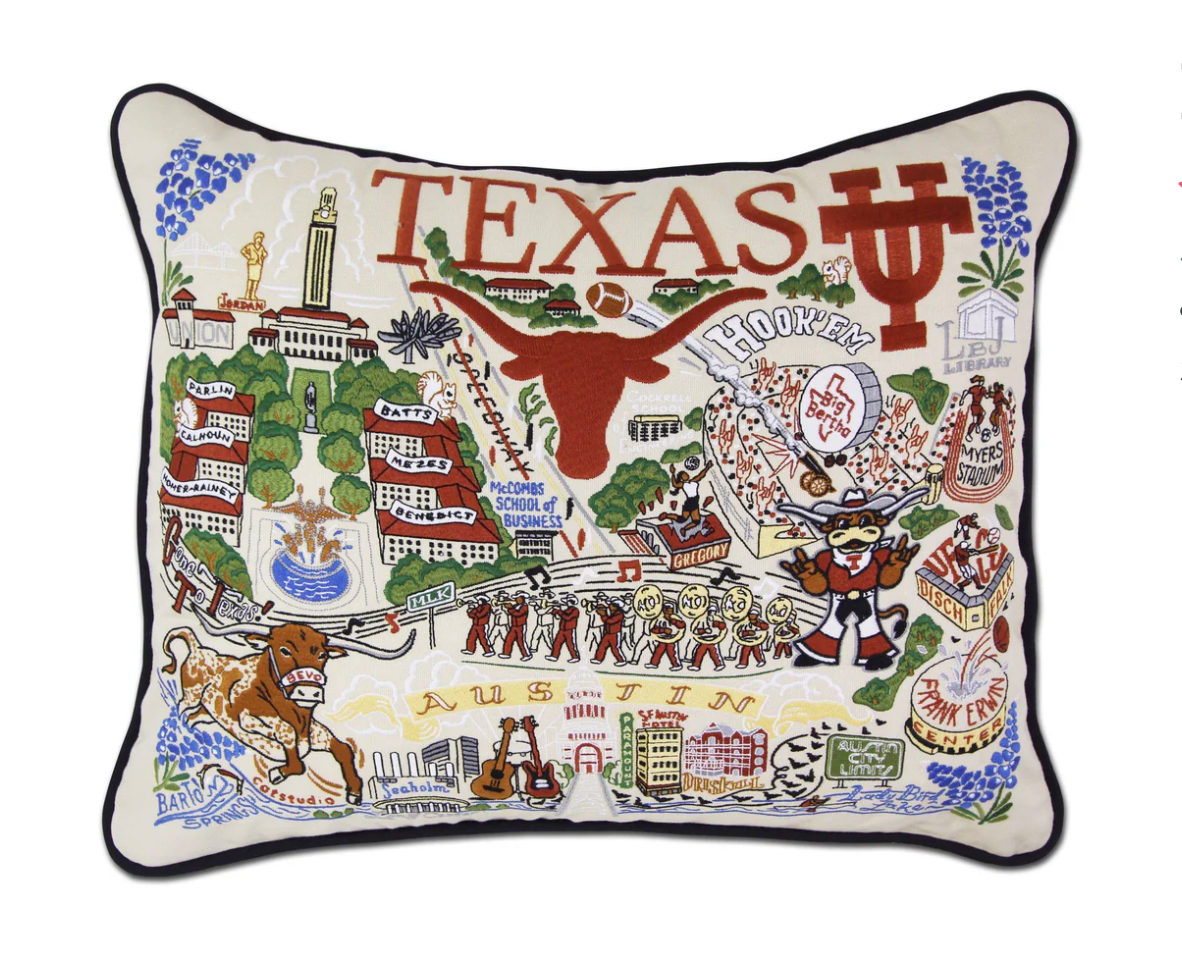 University of Texas Embroidered Pillow