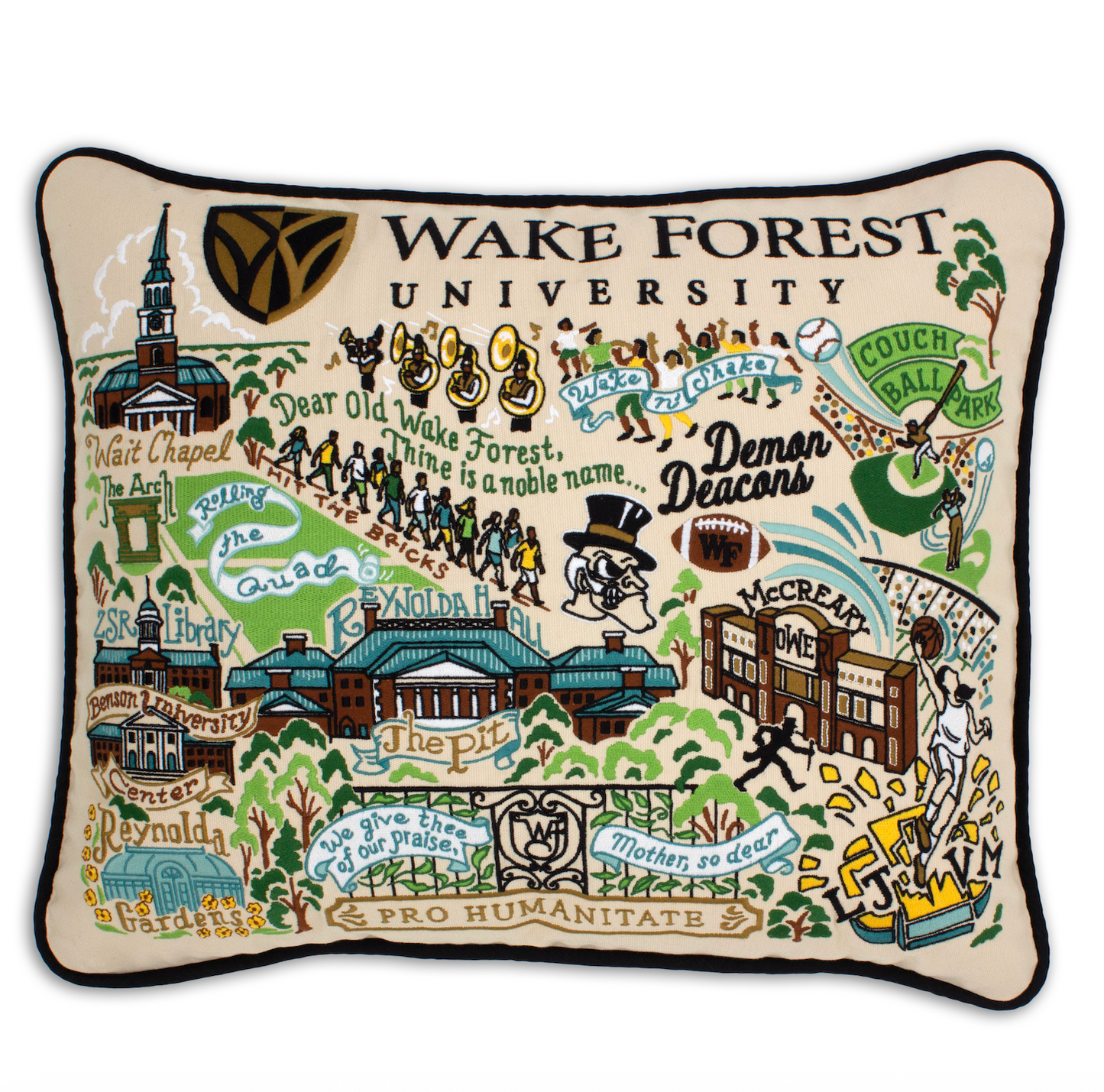 Wake Forest University Embroidered Pillow