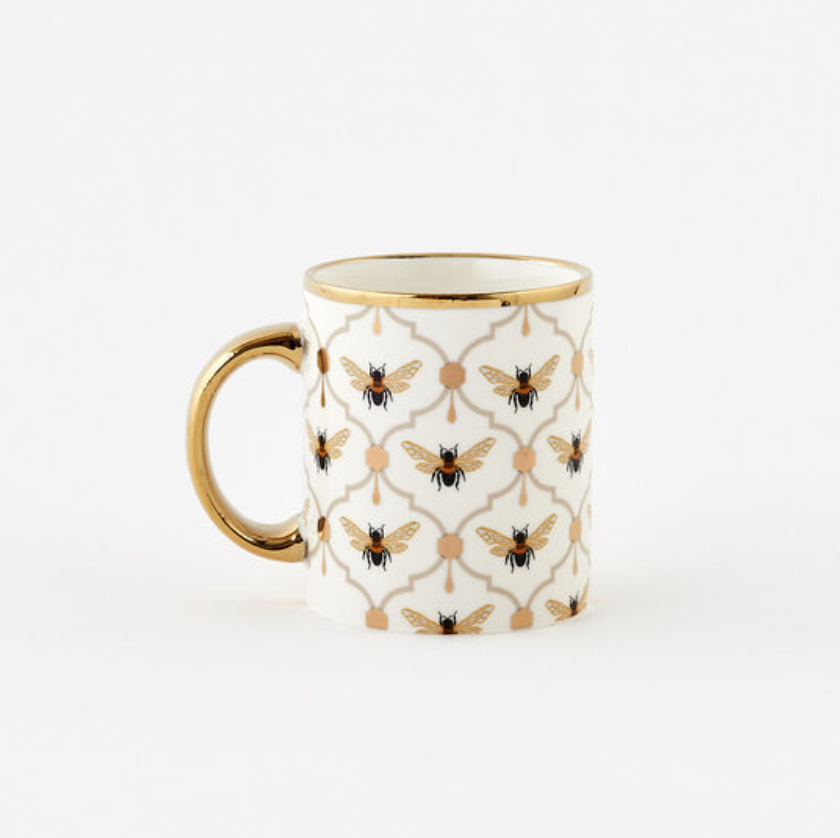 Busy Bees Mug w/Gold Trim