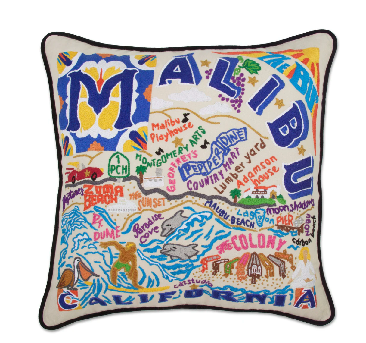 Malibu Hand-Embroidered Pillow