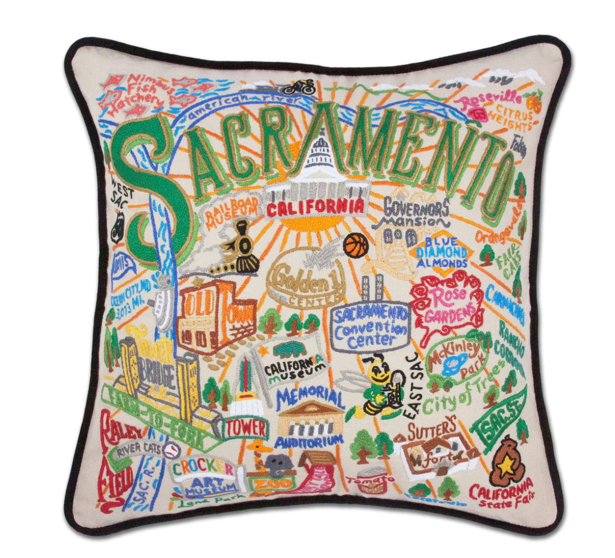Sacramento Hand-Embroidered Pillow