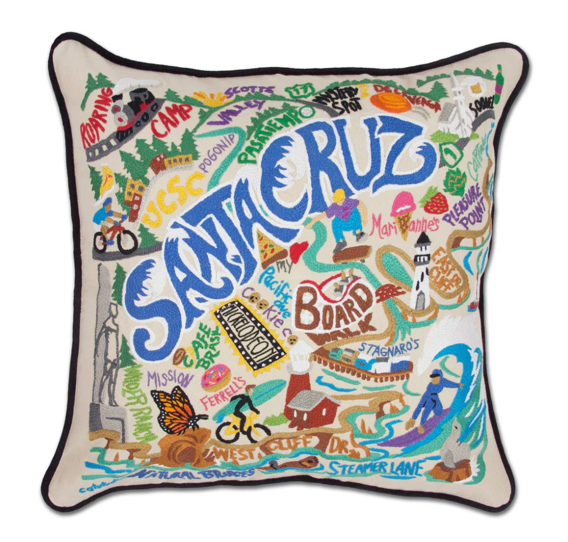 Santa Cruz Hand-Embroidered Pillow