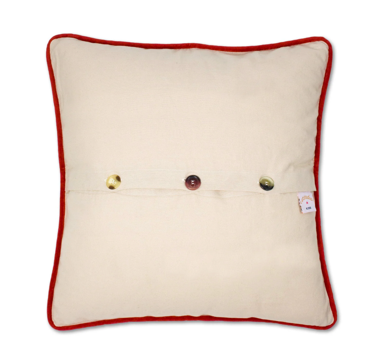 Christmas Carol Hand-Embroidered Pillow