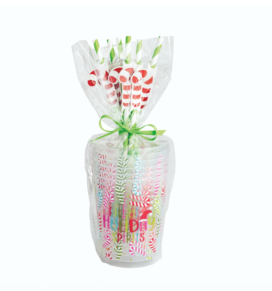 Green Holiday Party Cup Set
