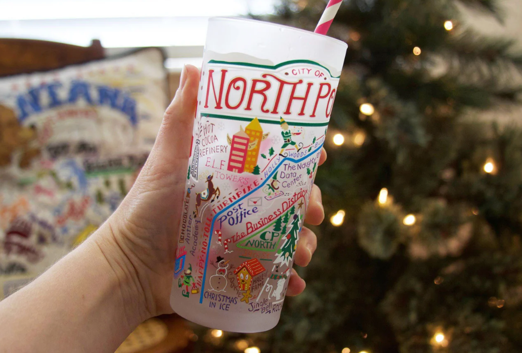 North Pole City Drinking Glass Set