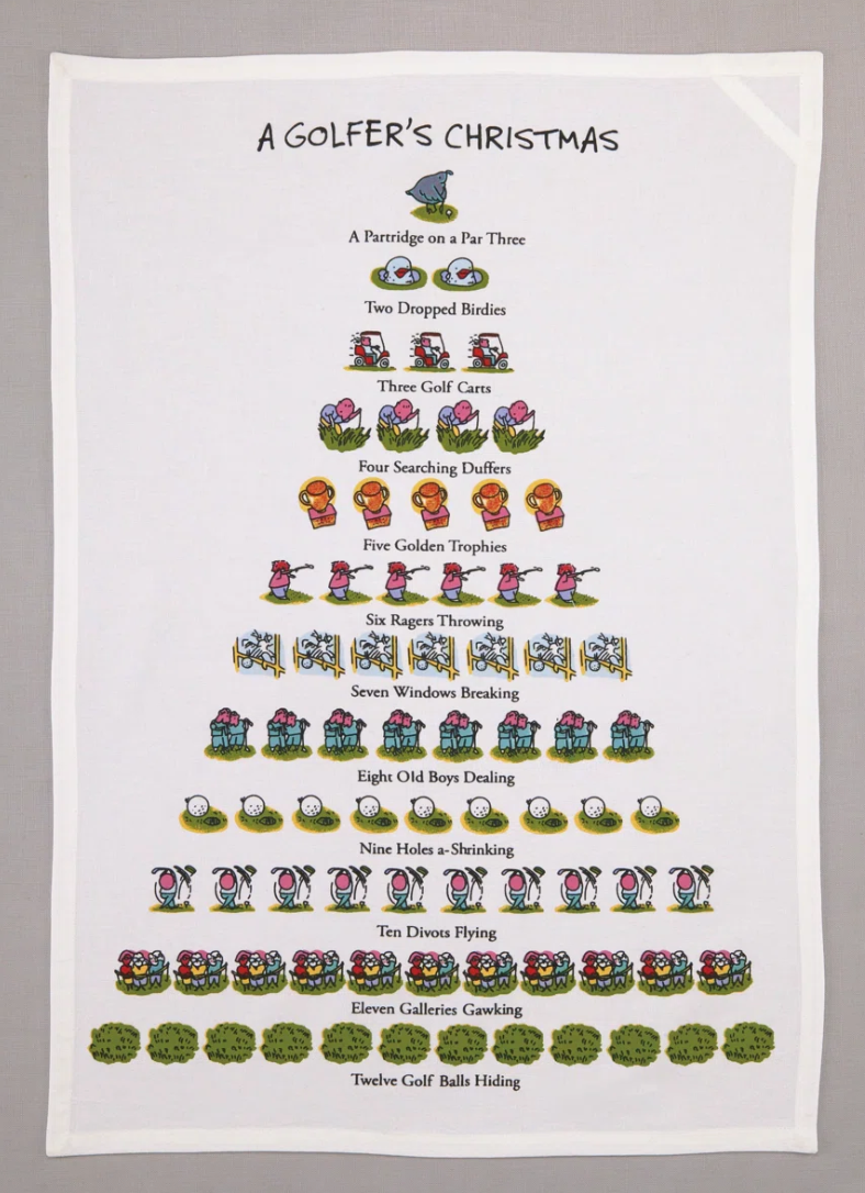 A Golfer's Christmas Kitchen Towel