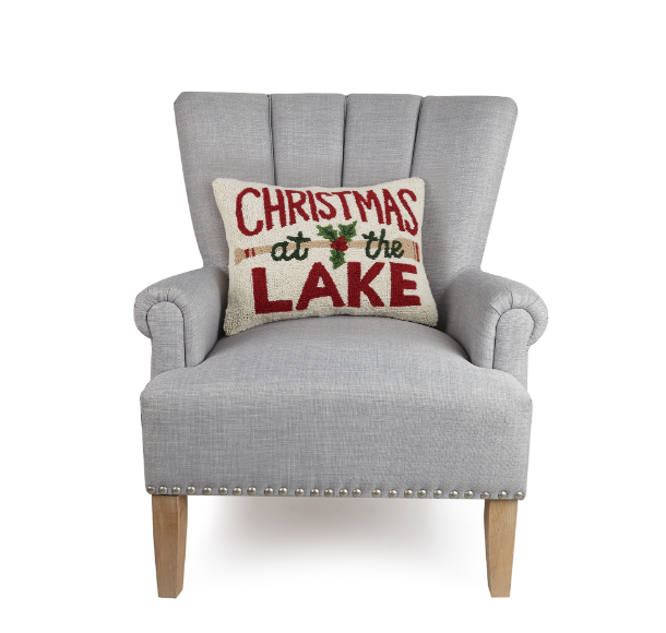 Christmas At The Lake Hook Pillow