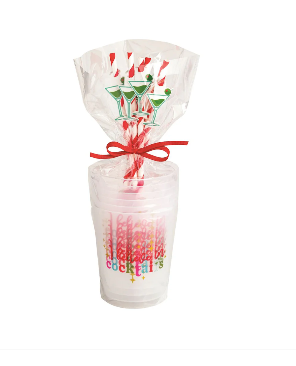 Red Holiday Party Cup Set