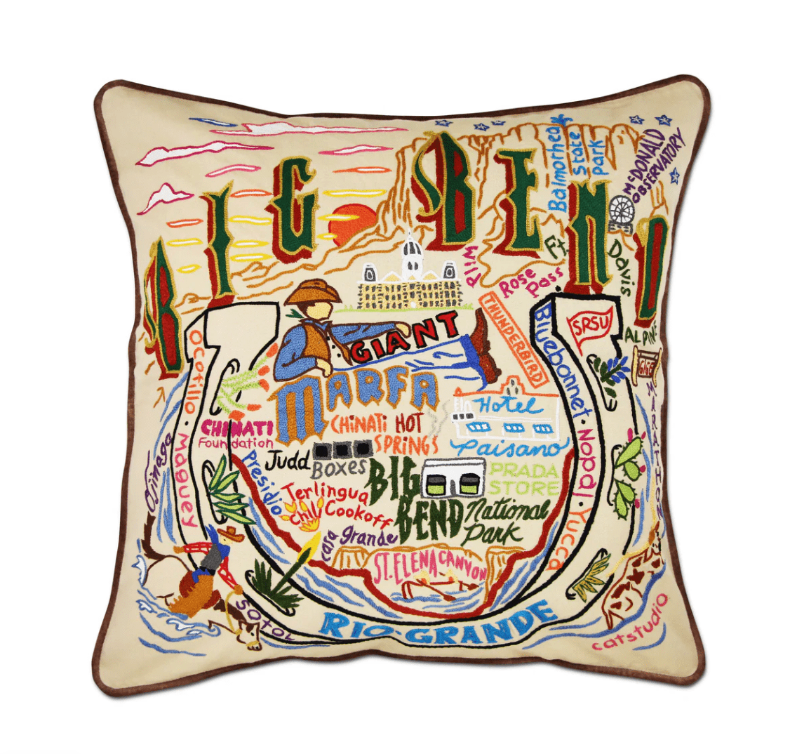 Big Bend Hand - Embroidered Pillow - Veranda Cafe & Mercantile
