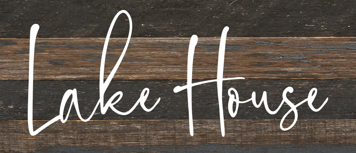 Lake house / 14"x6" Reclaimed Wood Sign