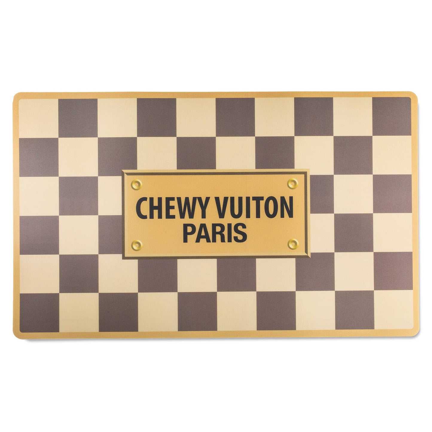 Checker Chewy Vuiton Placemat - Dog Mat - Veranda Cafe & Mercantile