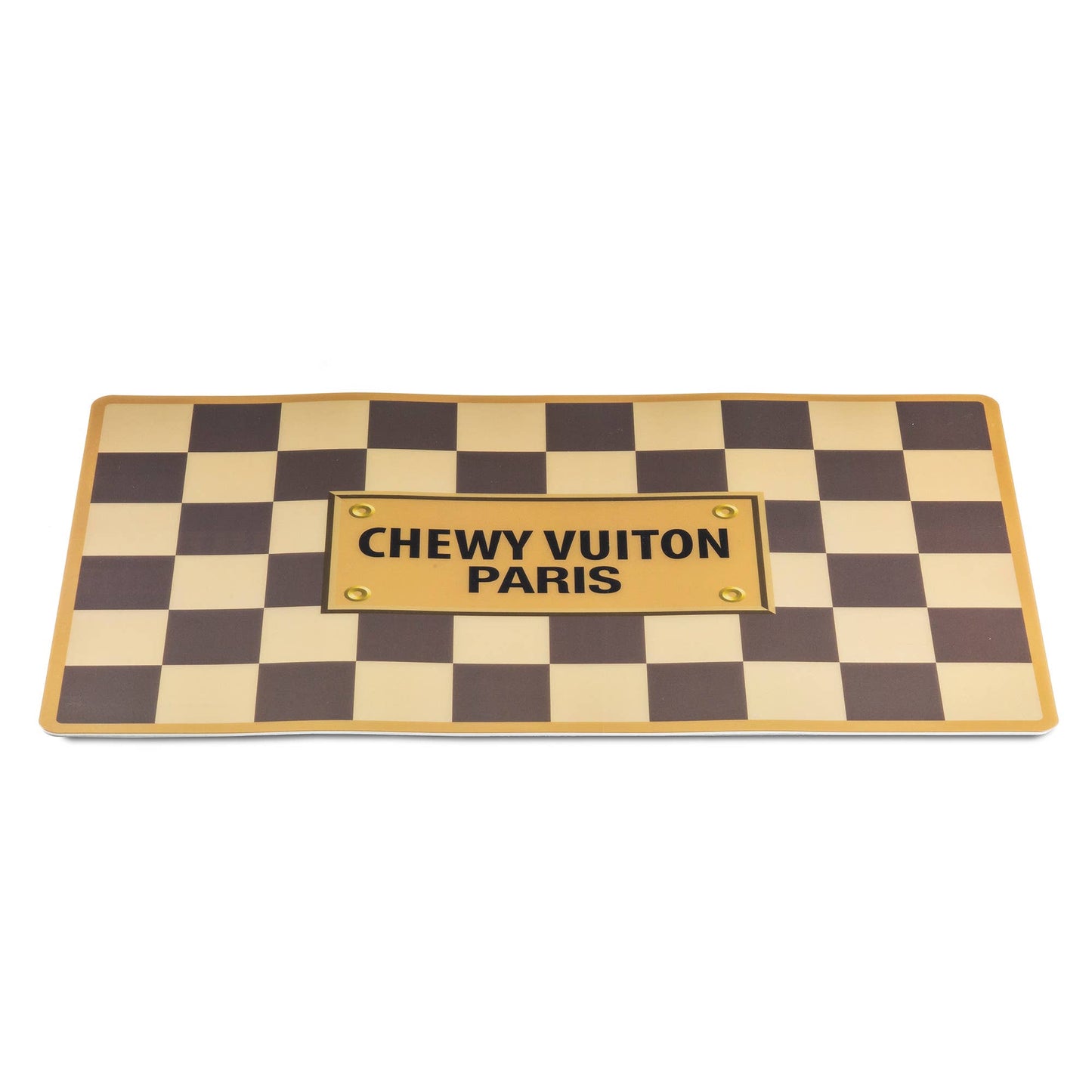 Checker Chewy Vuiton Placemat - Dog Mat - Veranda Cafe & Mercantile