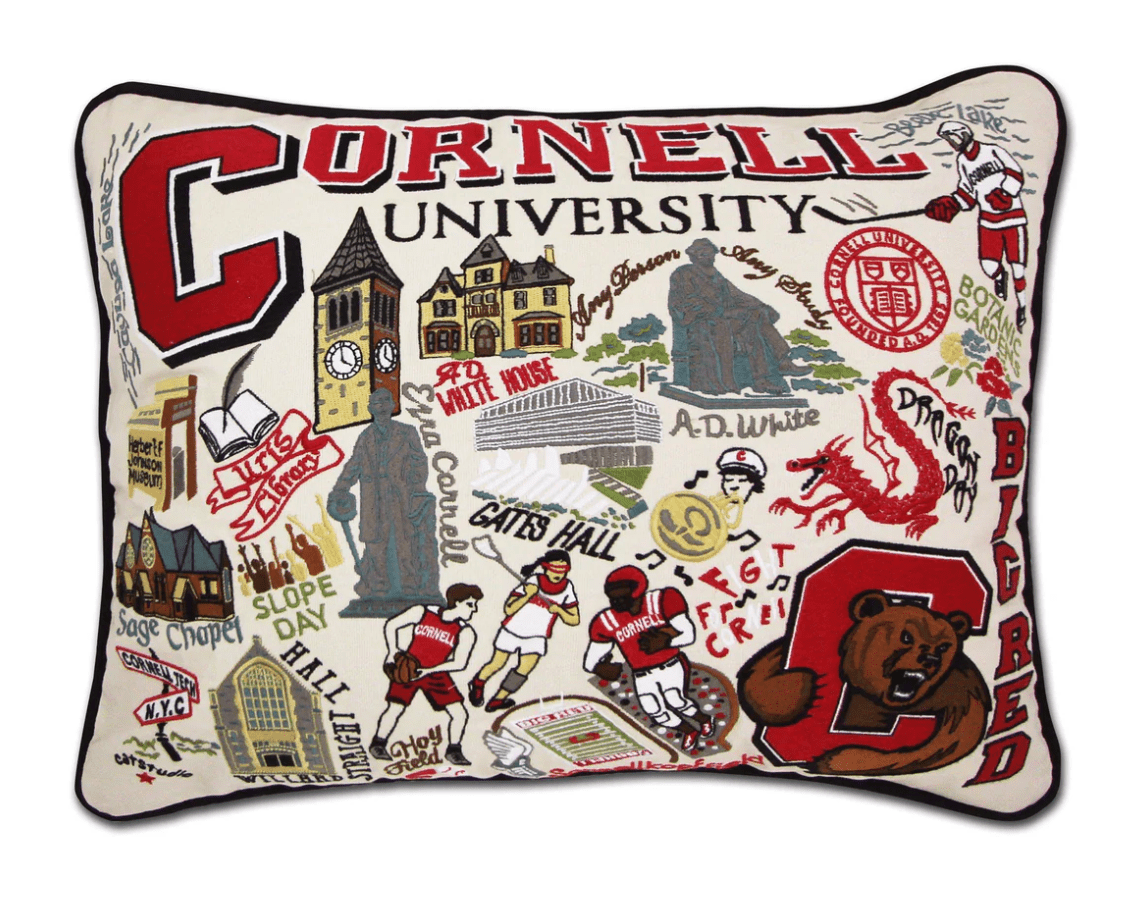 Cornell University Embroidered Pillow - Veranda Cafe & Mercantile