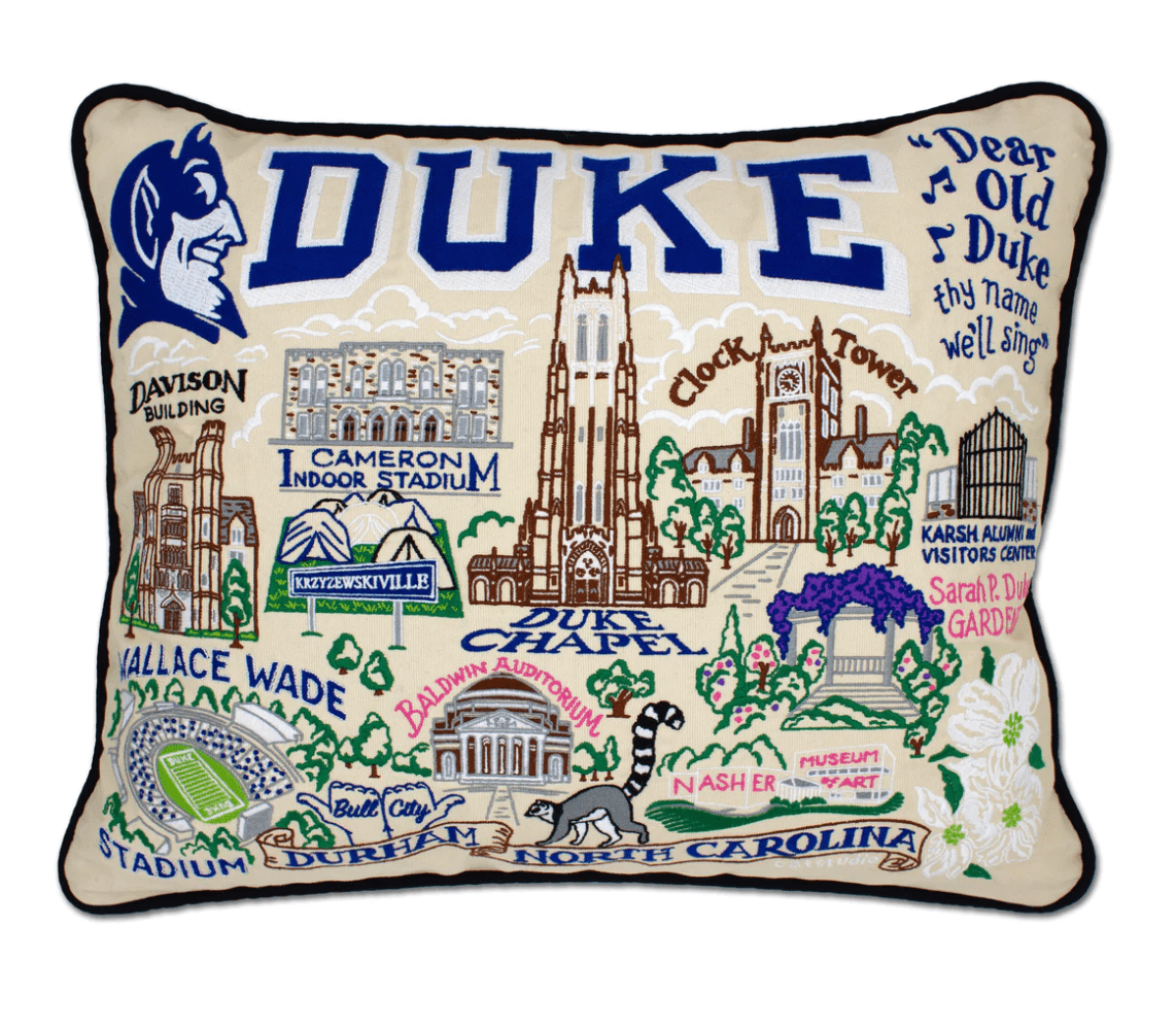 Duke University Embroidered Pillow - Veranda Cafe & Mercantile