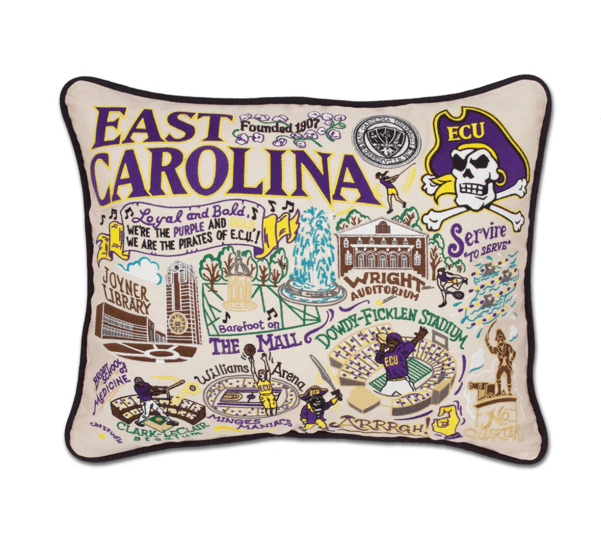 East Carolina University Embroidered Pillow - Veranda Cafe & Mercantile
