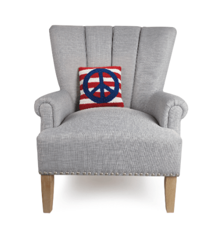 Patriotic Stripe Peace Sign Hook Pillow - Veranda Cafe & Mercantile