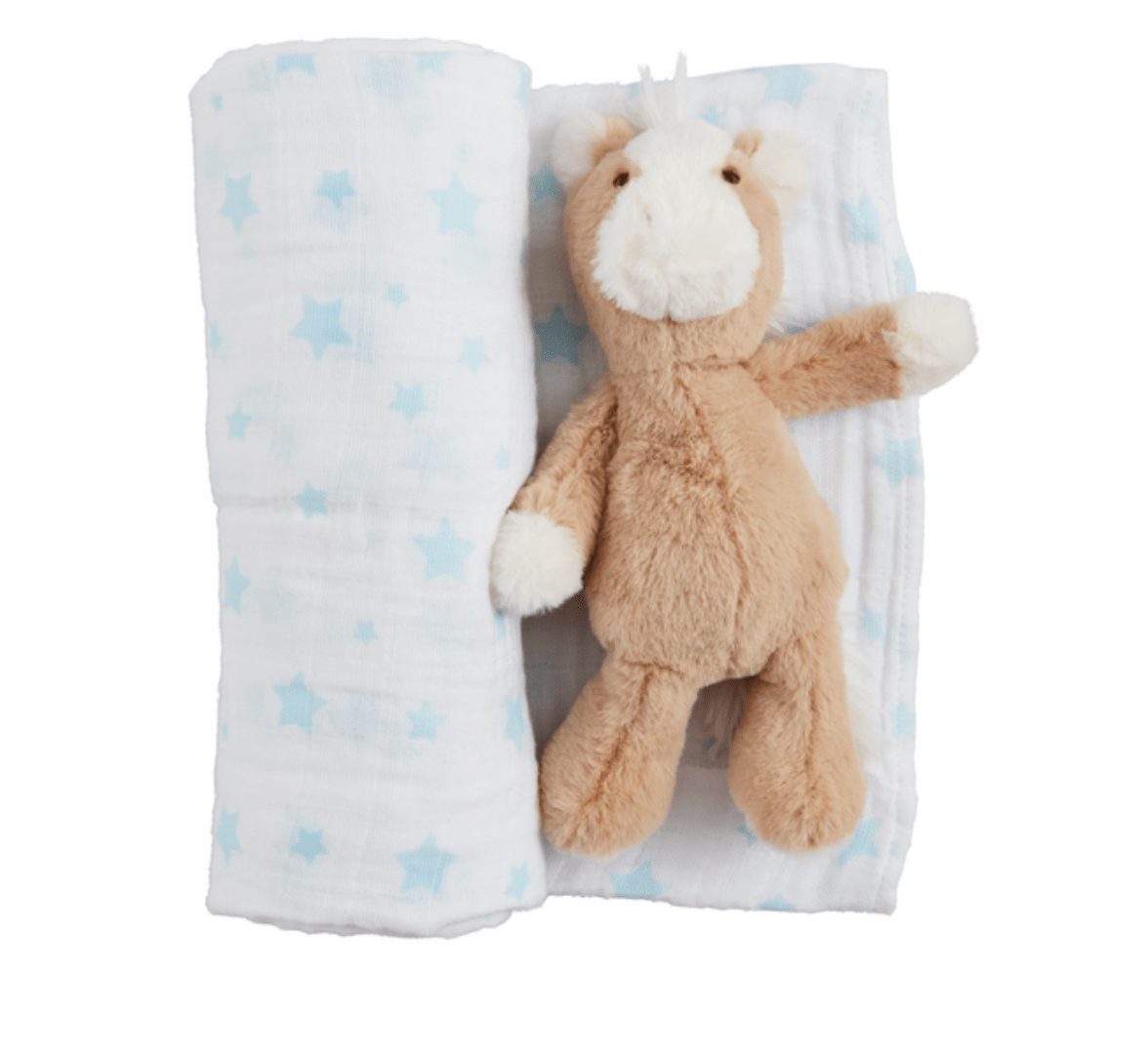 Stars Swaddle and Rattle Set - Veranda Cafe & Mercantile