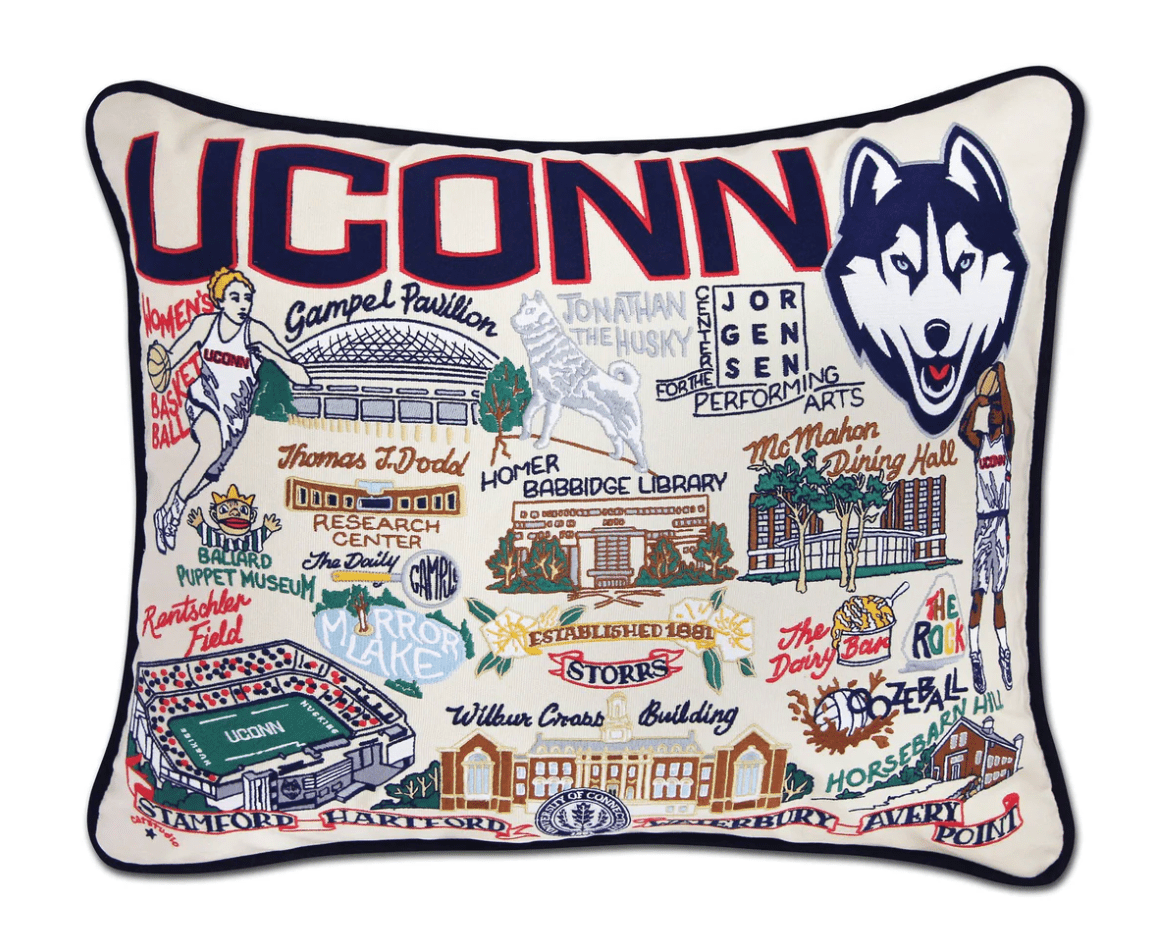 University of Connecticut Embroidered Pillow - Veranda Cafe & Mercantile
