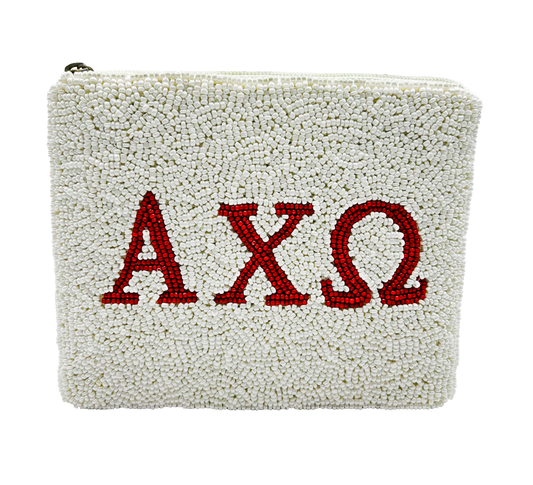 Alpha Chi Omega Beaded Pouch