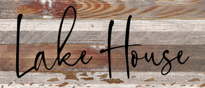 Lake house / 14"x6" Reclaimed Wood Sign
