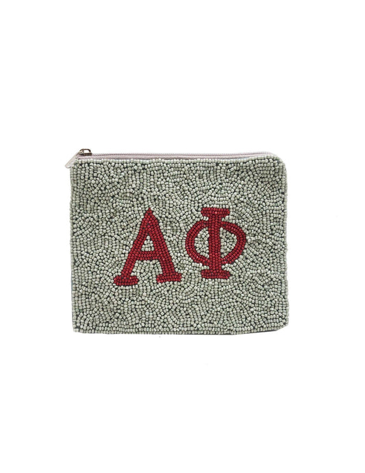 Alpha Phi Beaded Pouch