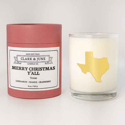 Merry Christmas Y'All 11oz Soy Holiday Candle - Texas