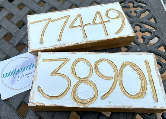 78734 Zip Code Wood Block - Veranda Cafe & Mercantile