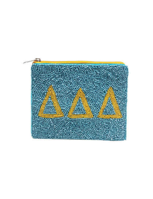 Delta Delta Delta Beaded Pouch