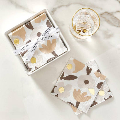 Ceramic Napkin Tray + Napkin - Blush Flowers