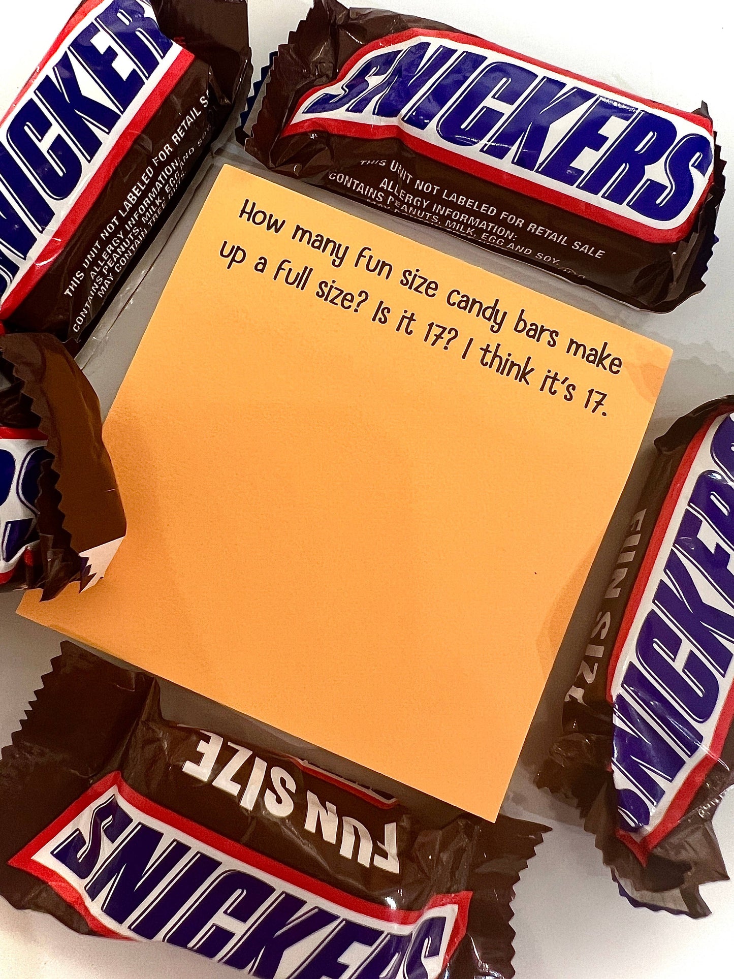 How many fun size candy bars Little Notes