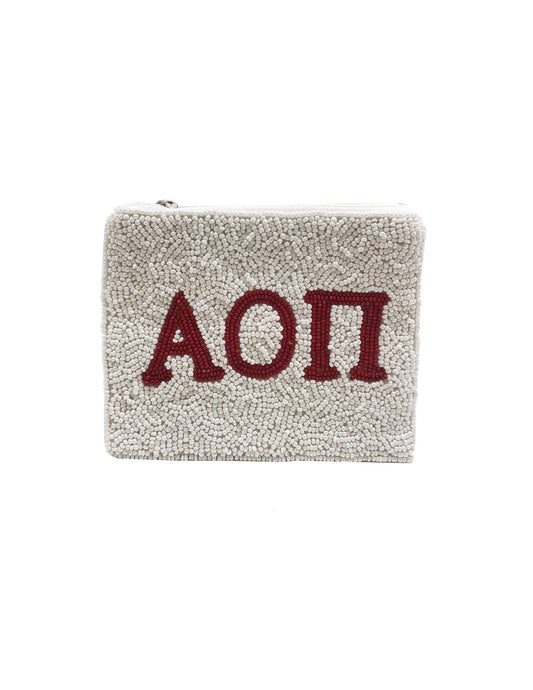 Alpha Omicro Pi Beaded Pouch