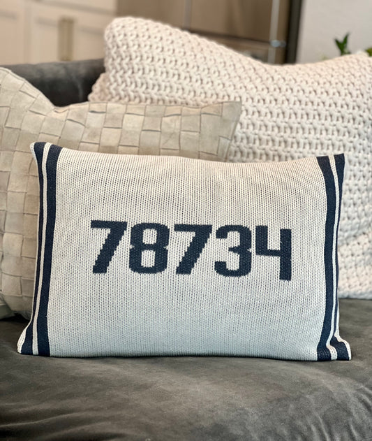 Zip Code Sweater Pillow - 78734