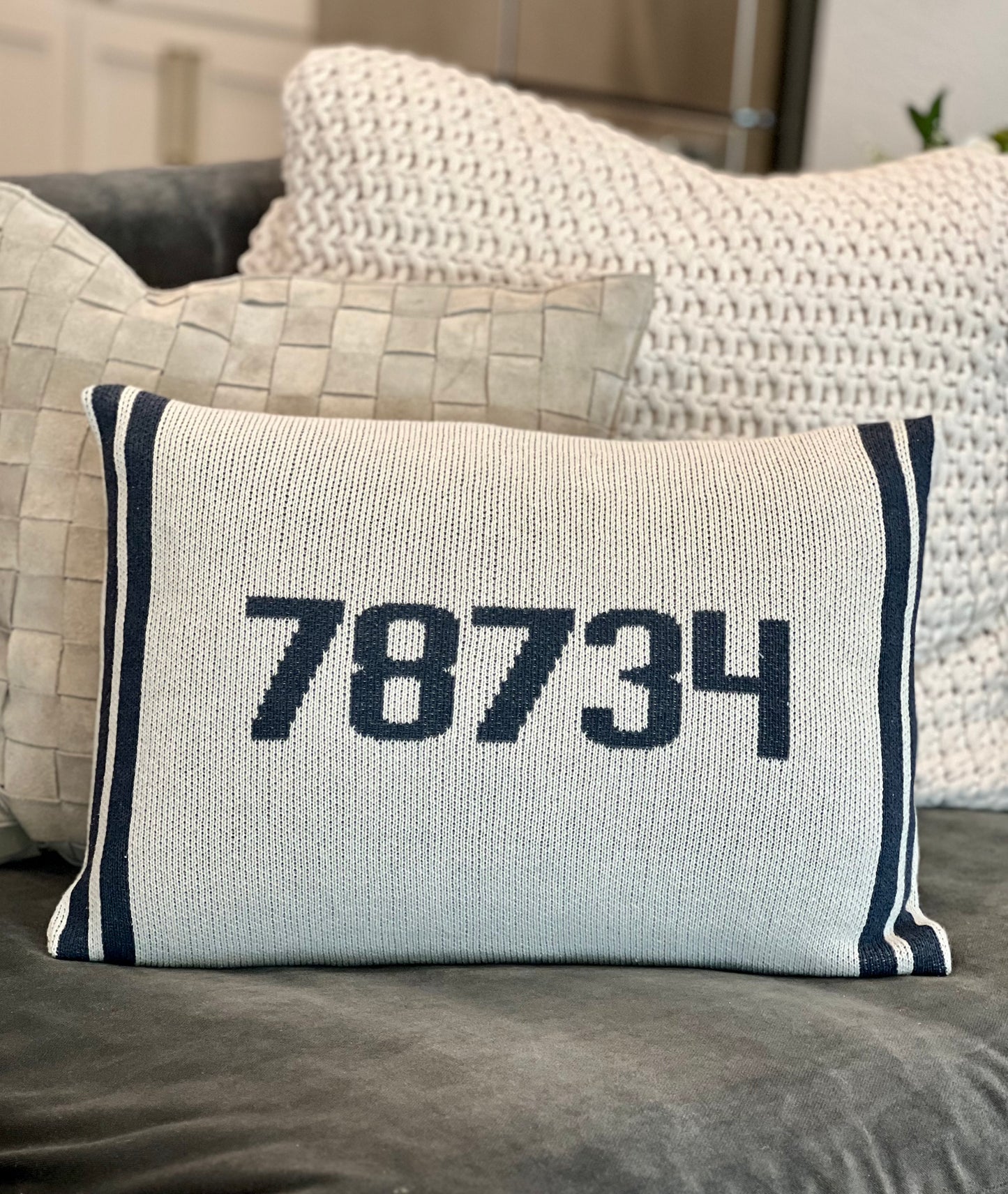 Zip Code Sweater Pillow - 78734