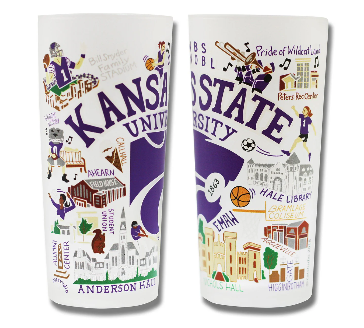 Kansas State University Drinking Glass Set