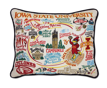 Iowa State University Embroidered Pillow